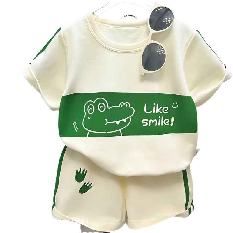 🩳Striped Summer Charm – Comfy Short Sleeve Set for Stylish Little Movers! - ThiGui