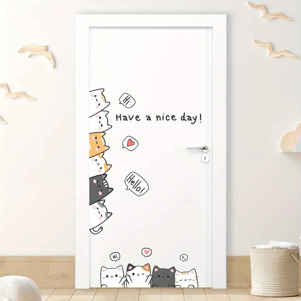 Sweet Cat Wall Stickers – Bring Cuddly Charm to Your Child’s Room! - ThiGui