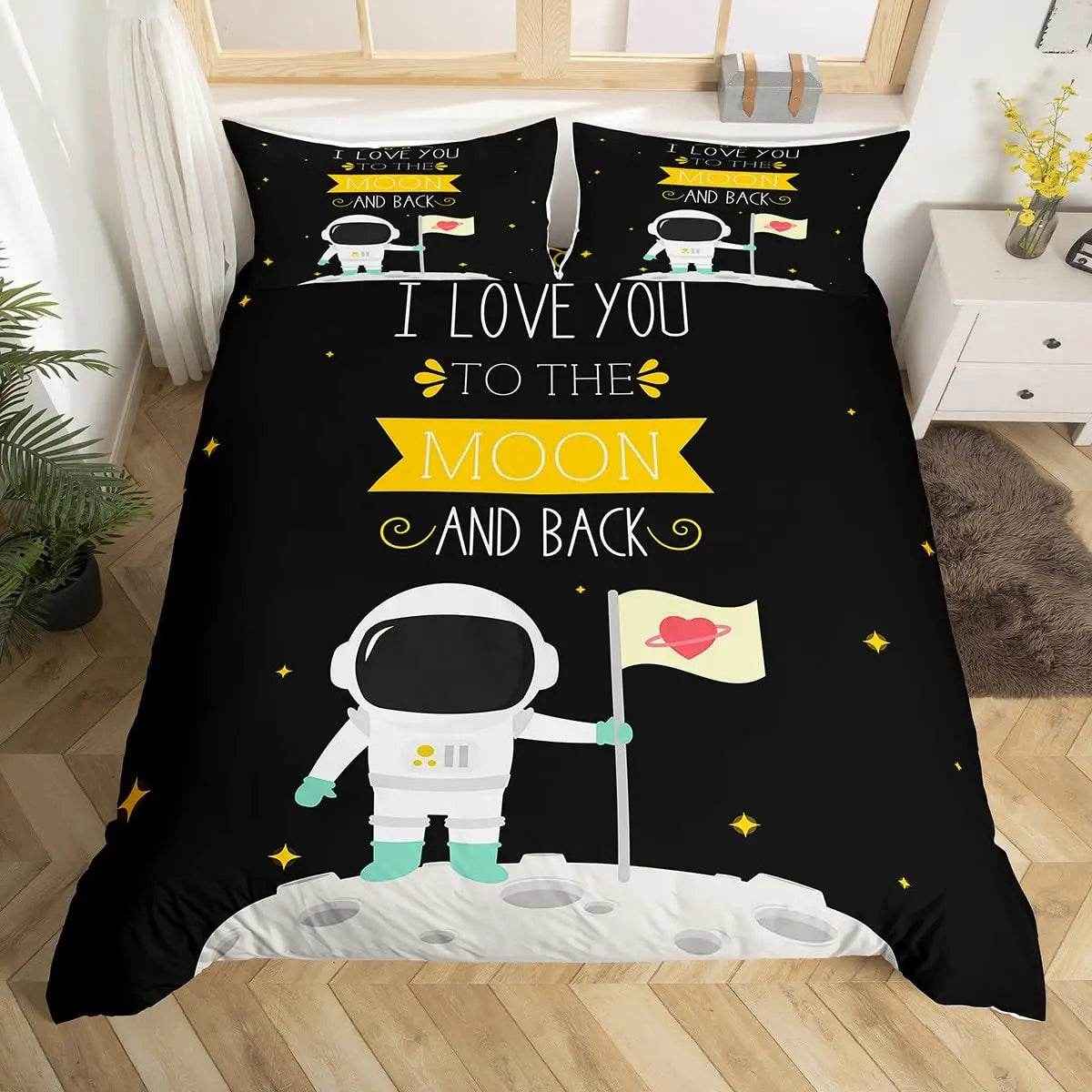 🛸Galaxy Dreams Await! Astronaut Bedding Set for Young Space Adventurers - ThiGui
