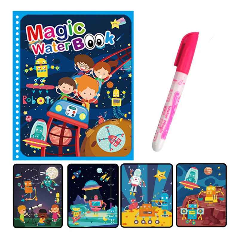🌈 Magical Water Reveal Book 🖌️ No Mess, All Fun! Perfect for Little Explorers 🚀 - ThiGui