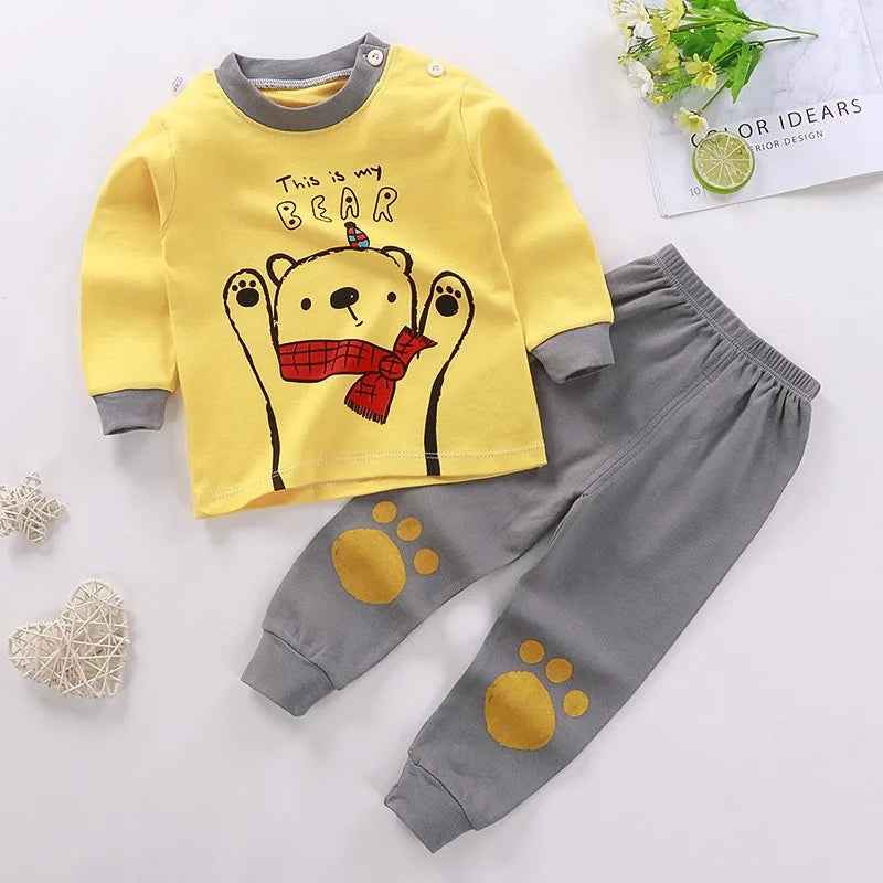 🧒 Cartoon Pajama Outfit – Comfy Day & Night Wear for Busy Toddlers! 🌟👕 - ThiGui