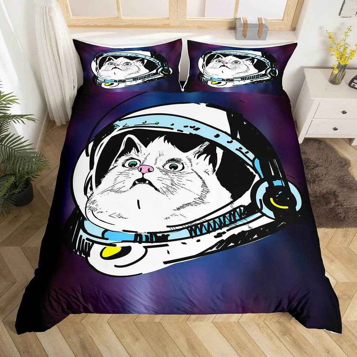 🛸Galaxy Dreams Await! Astronaut Bedding Set for Young Space Adventurers - ThiGui