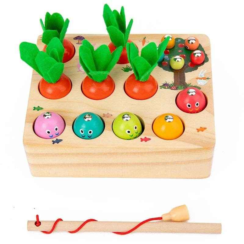 🌳Little Hands Harvest – Wooden Carrot Game for Smart Sorting & Sensory Fun - ThiGui