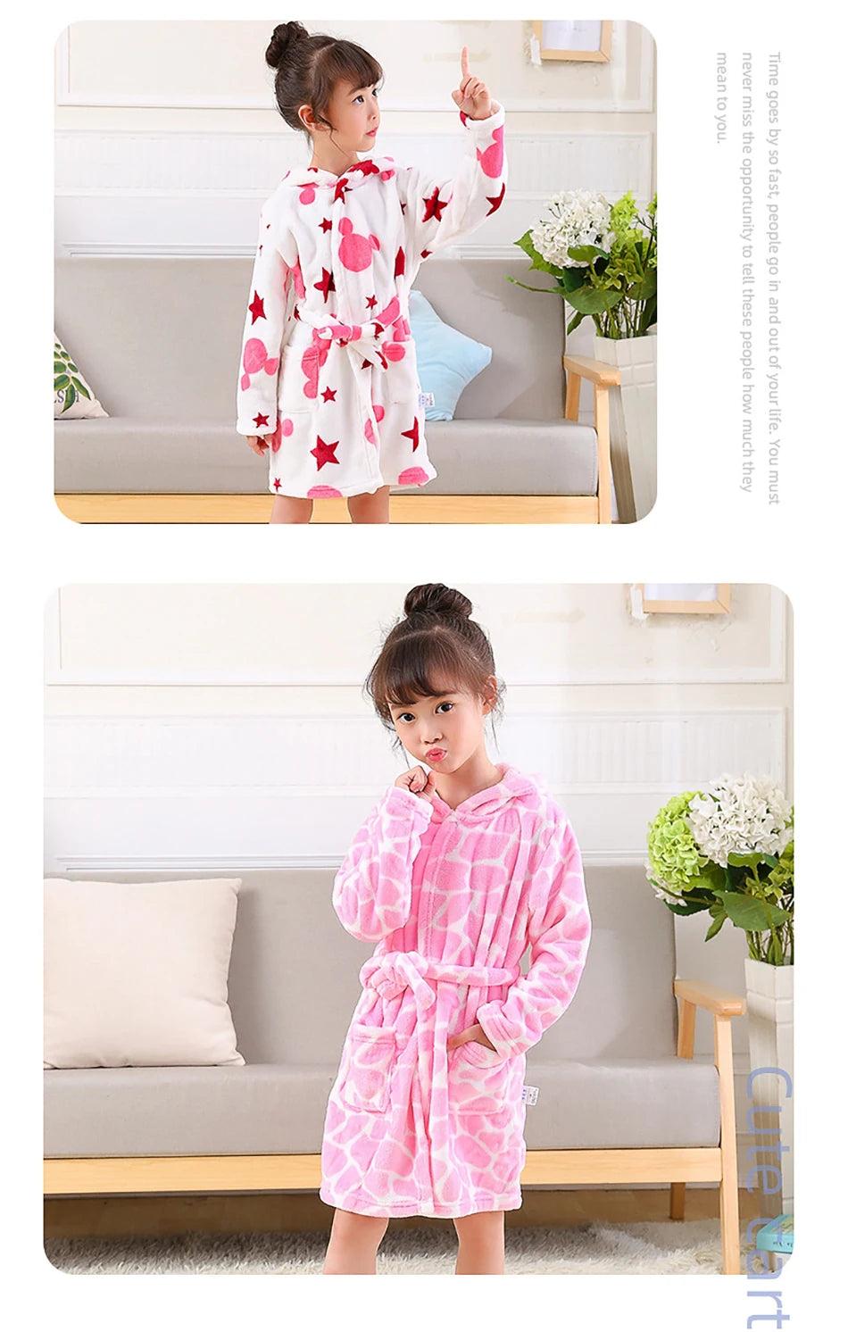 🛁 Fluffy Fun After Bath – Cartoon Hooded Flannel Robe for Boys ! 🧼💖 - ThiGui