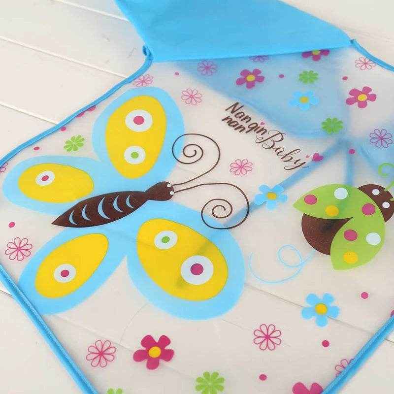 🍼 Mess-Free Mealtime Magic: Long Sleeve Waterproof Baby Bib with Adorable Cartoon Prints - ThiGui