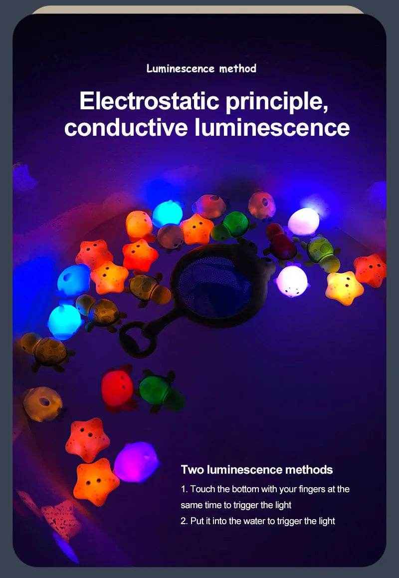 🐳LED Light Up Toys Baby Cute Animals Bath Toy Swimming Water Soft Rubber Float Induction Luminous Duck for Kids Play Funny Gifts - ThiGui