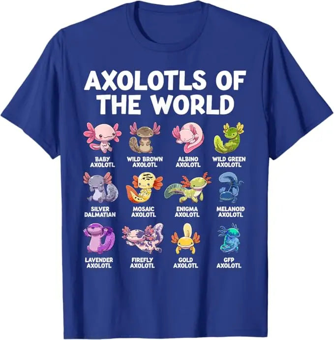 🌈 So Cute It Gills Me! Axolotls of the World T-Shirt for Little Animal Lovers 🐟💕 - ThiGui