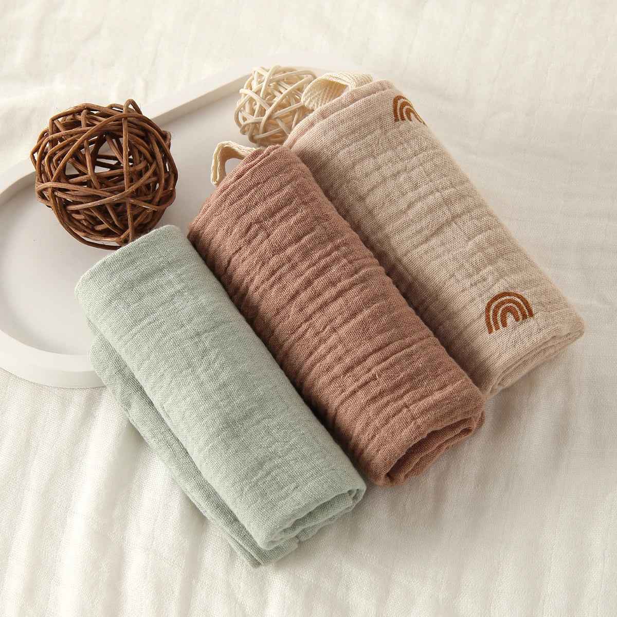 🌸 Gentle Touch! 🍼 Ultra-Soft Baby Gauze Towels – Perfect for Face, Hands & All-Day Snuggles 💕 - ThiGui