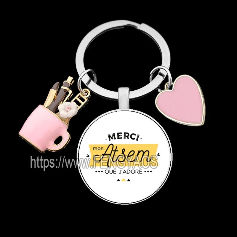 🧡 Merci Keychain – A Lovely Little Thank You for Amazing Teachers & Classroom Heroes! 🎁 - ThiGui