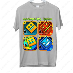 Dash Into Fun Geometry Dash Tee 🎮⚡ Cool 3D Gaming Cotton T-Shirt - ThiGui