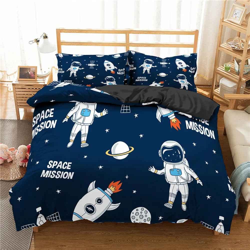 🚀Up, Up, and Asleep! Adorable Astronaut Bedding Set for Little Space Explorers - ThiGui