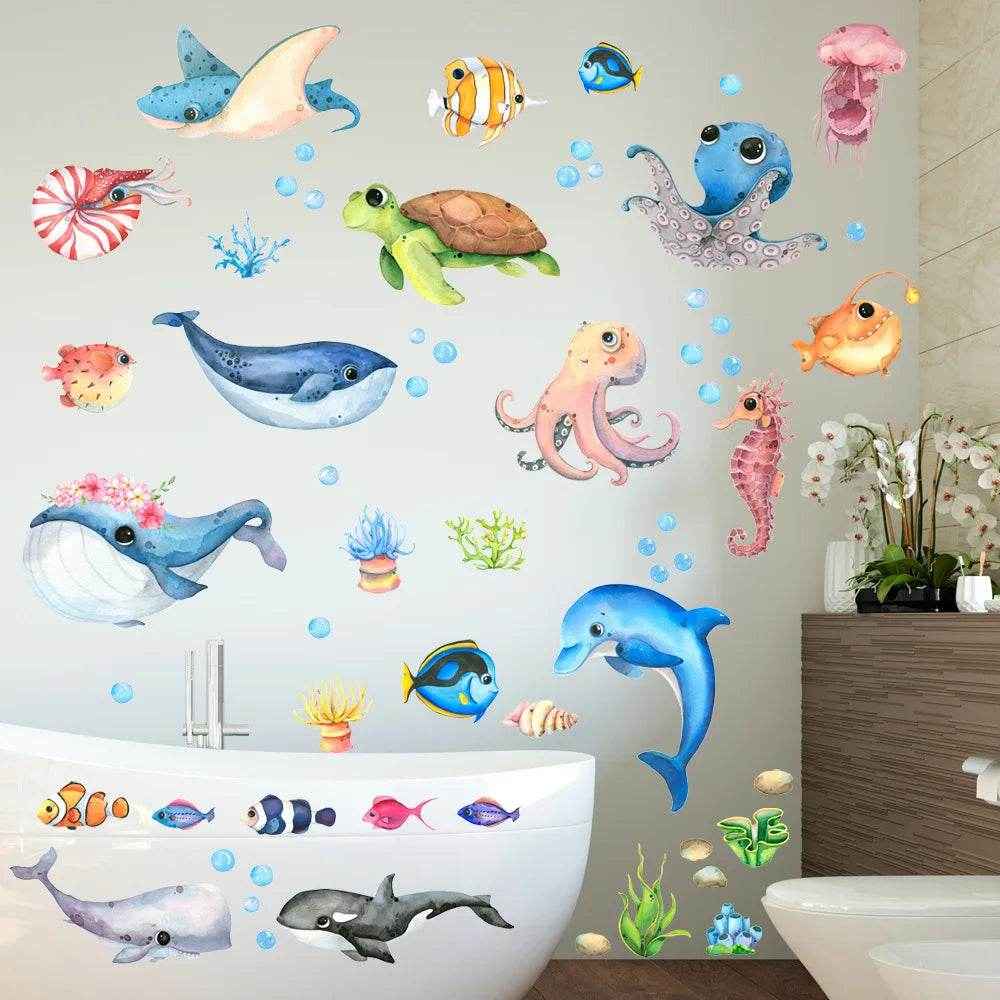 🐠 Under-the-Sea Wonder – Marine Life Wall Stickers to Transform Any Room into an Ocean Adventure! - ThiGui