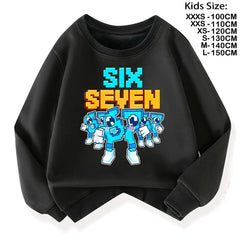 67 Six Seven Brainrot Kids Hoodie 🔥🧥 Warm & Trendy Cartoon Sweatshirt - ThiGui