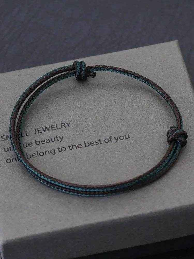 👕 Stylish and Handmade: Boho Charm Adjustable Cord Bracelet - ThiGui