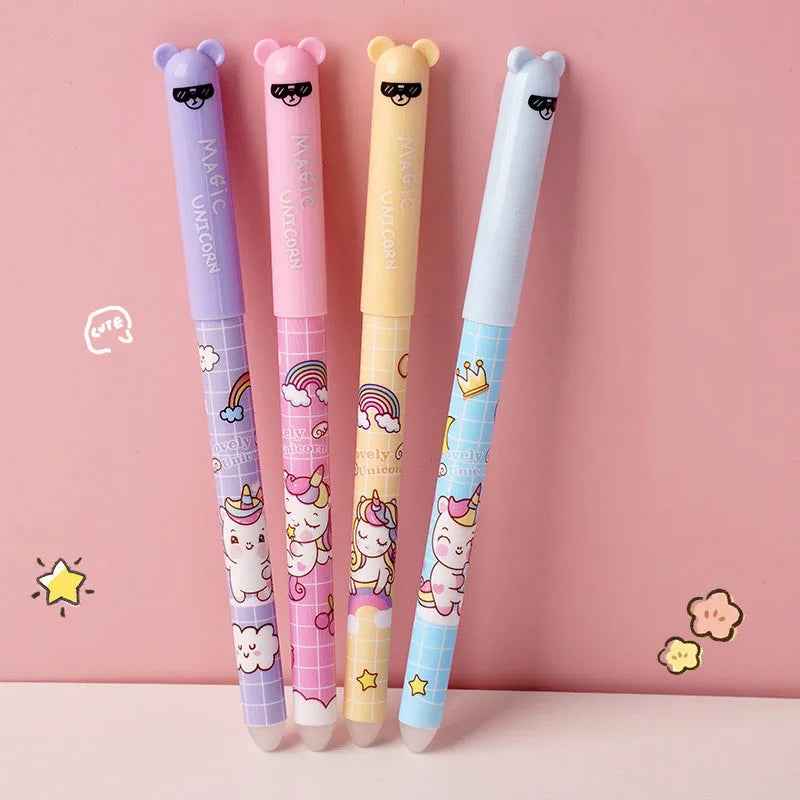 🖊️Kawaii Capybara & Unicorn Erasable Gel Pens – School Stationery That Makes Writing Magical - ThiGui