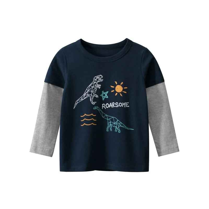 🦖Roarsome Dino Tees – Long Sleeve Fun for Little Explorers! - ThiGui