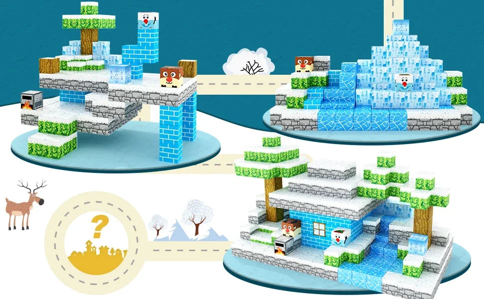 🧲 Build & Imagine! Magnetic Mine World Cube Set for Kids – Craft, Create, and Play 🎮🌍 - ThiGui