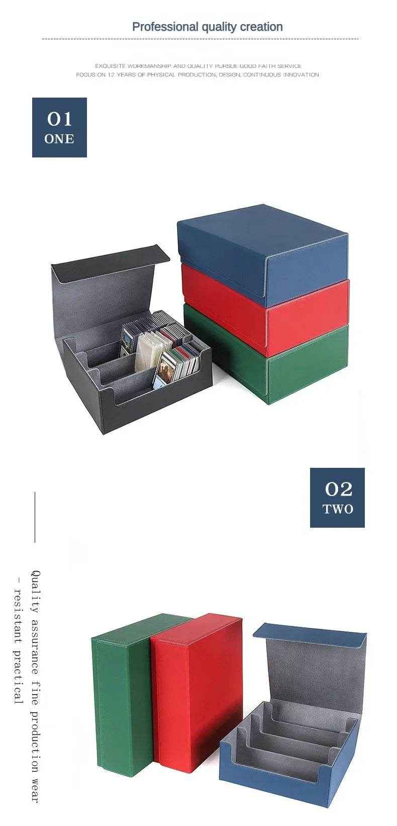 📚Deluxe Card Keeper: PU Leather Storage Box with Magnetic Lid for Trading Cards - ThiGui
