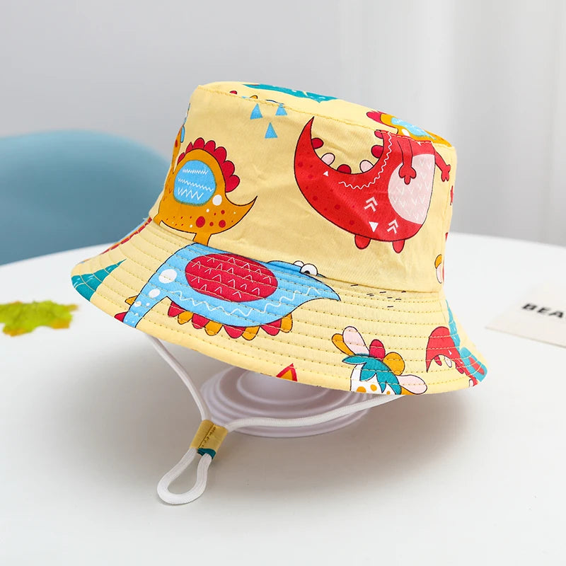 🌞 Sunshine-Ready! Adorable Cartoon Bucket Hat for Babies & Toddlers 🧢🦕 - ThiGui