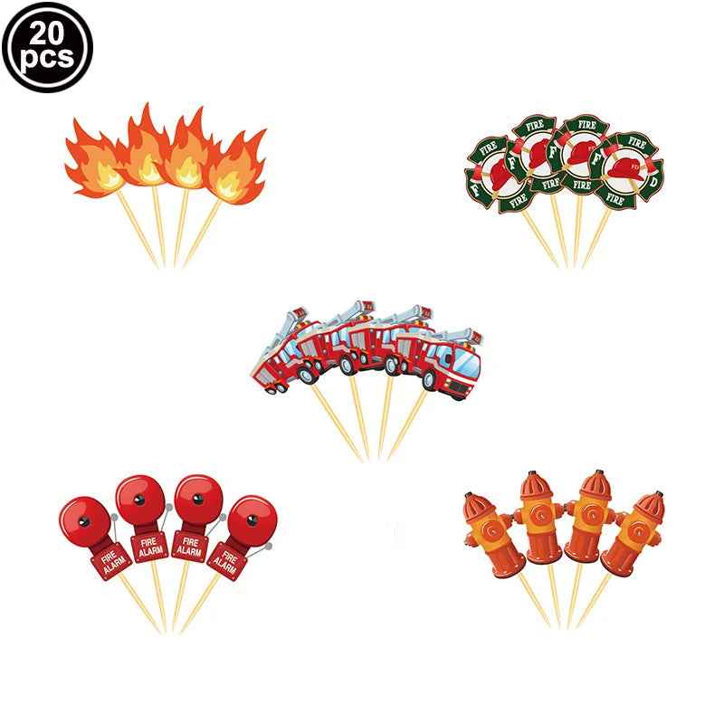 🎂Turn Up the Heat – Firefighter Cake Toppers for a Blaze of Birthday Fun! - ThiGui