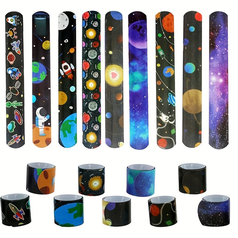 🌌 Space Bling Slap Bracelets – 12-Piece Cosmic Fun for Parties & Gifts 🚀✨ - ThiGui