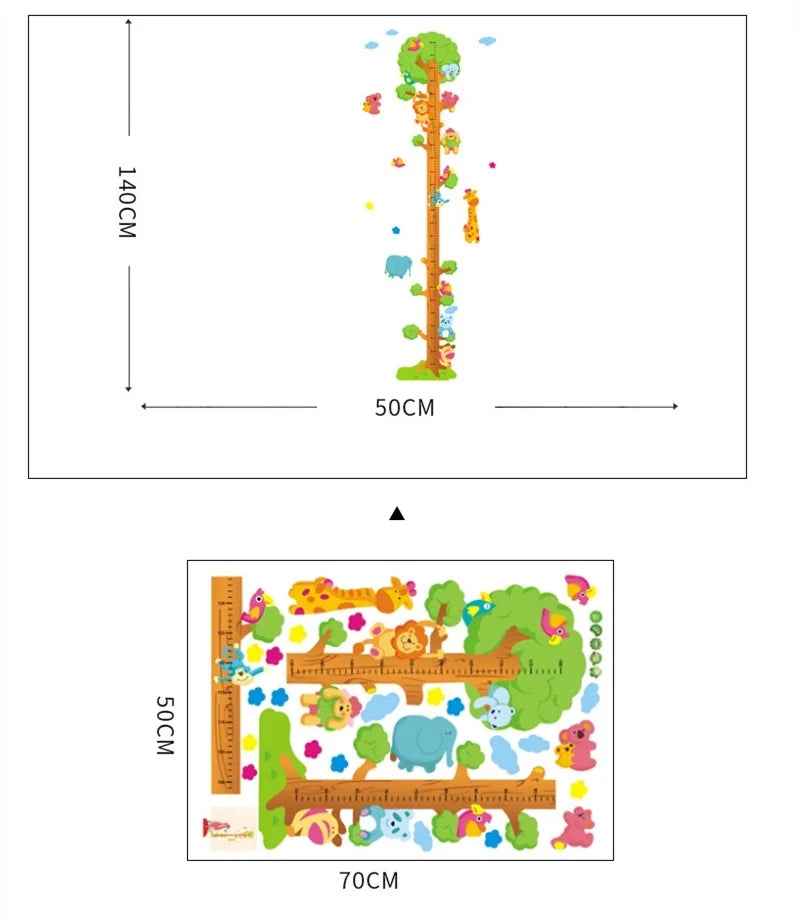 Watch Me Grow! Cute Animal Height Chart Wall Sticker for Boys’ Rooms - ThiGui