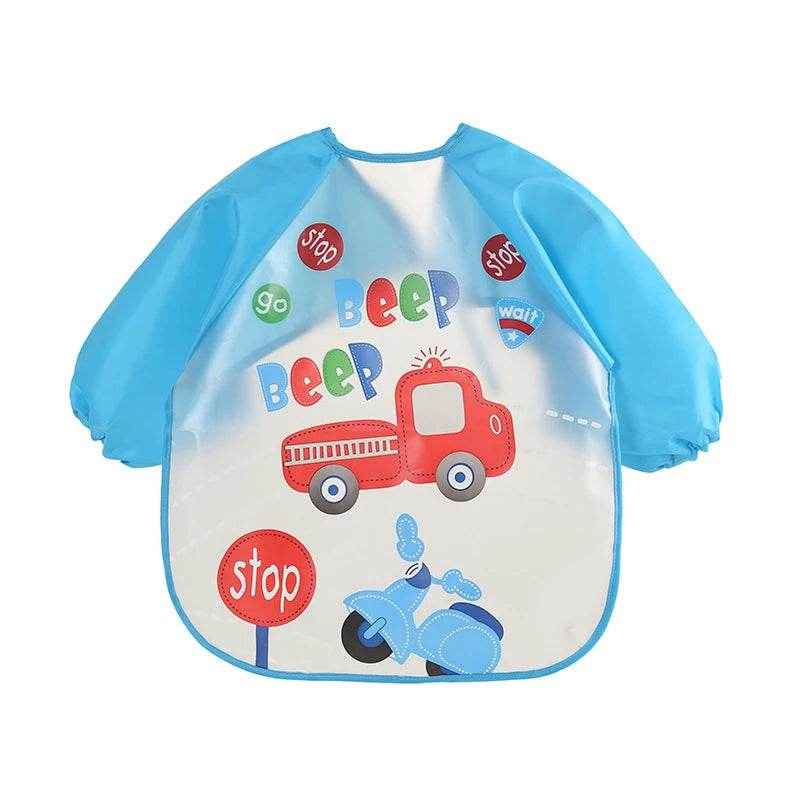 🍼 Mess-Free Mealtime Magic: Long Sleeve Waterproof Baby Bib with Adorable Cartoon Prints - ThiGui