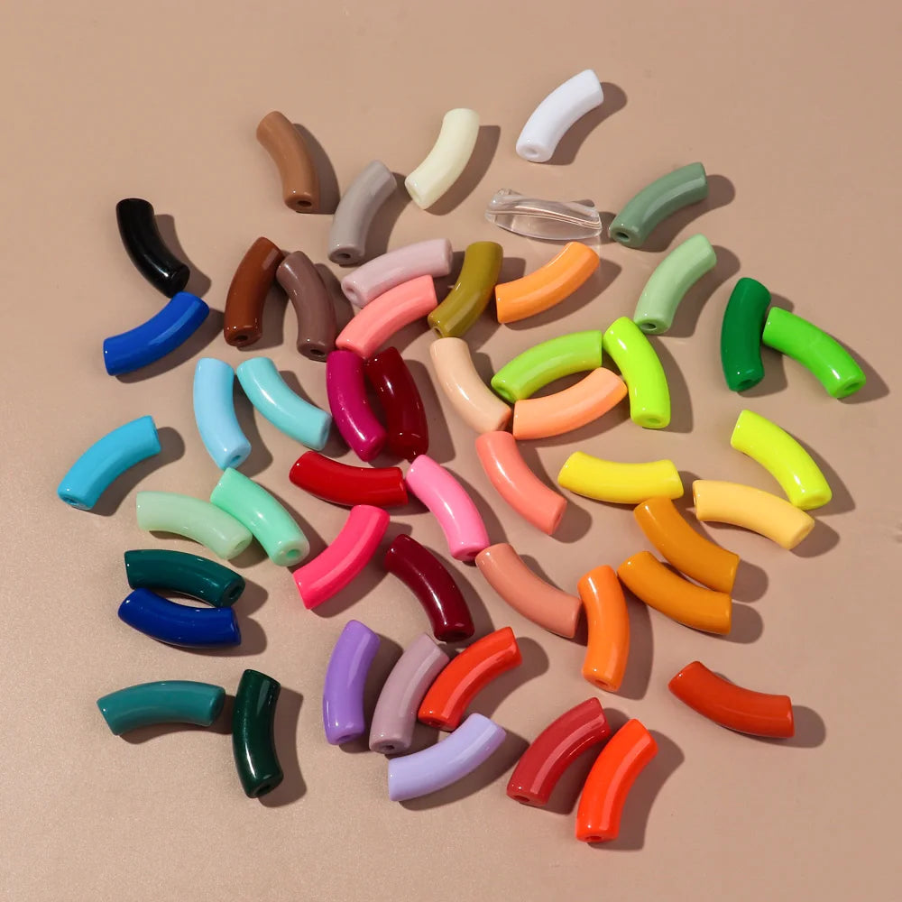 🌈 Lot de 20 Perles Tubes Arc-en-ciel – Idéal pour Créer des Bijoux Colorés et Fun ! 💫🧵 - ThiGui