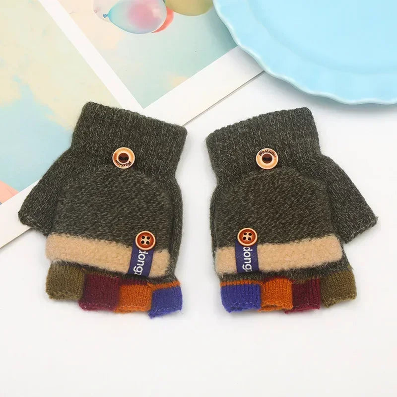 🧤✨ Flip-Top Kids Gloves – Warm, Practical & Perfect for Autumn-Winter Adventures! 🎒✍️ - ThiGui