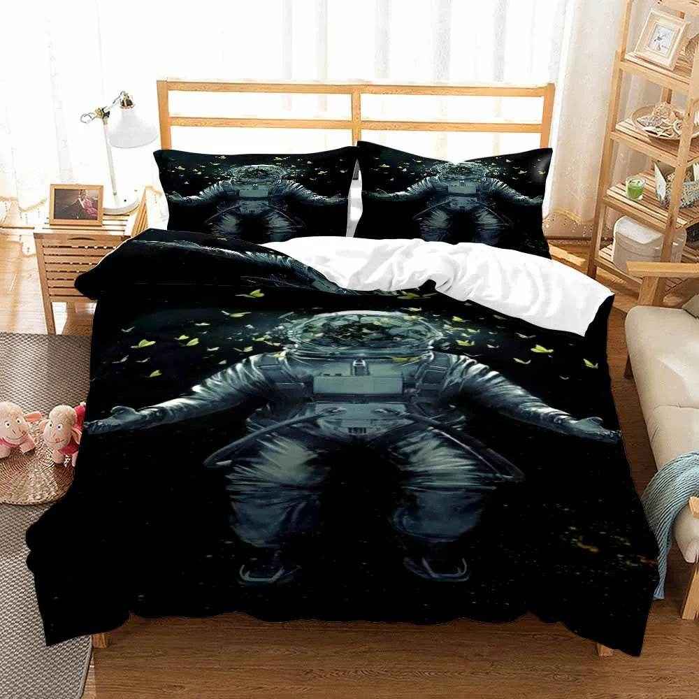 🛸 3D Space Dreams Duvet – Astronaut Bedding for Little Galaxy Explorers! - ThiGui