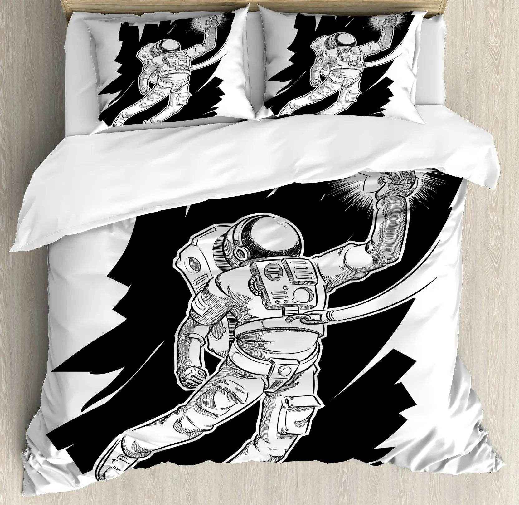 🛸 Cartoon Astronaut Duvet – Soft, Fun & Cozy Bedding for Space-Loving Kids! - ThiGui