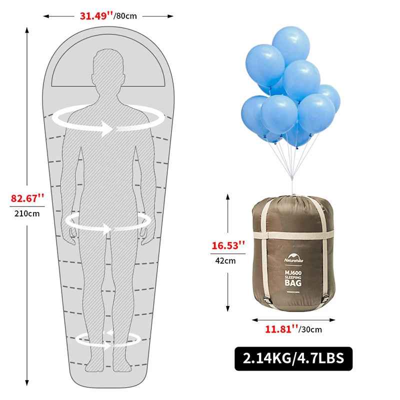 ❄️ Adventure-Ready Sleeping Bags – Naturehike MJ300 (-1℃) & MJ600 (-12℃) 🌲⛺ - ThiGui