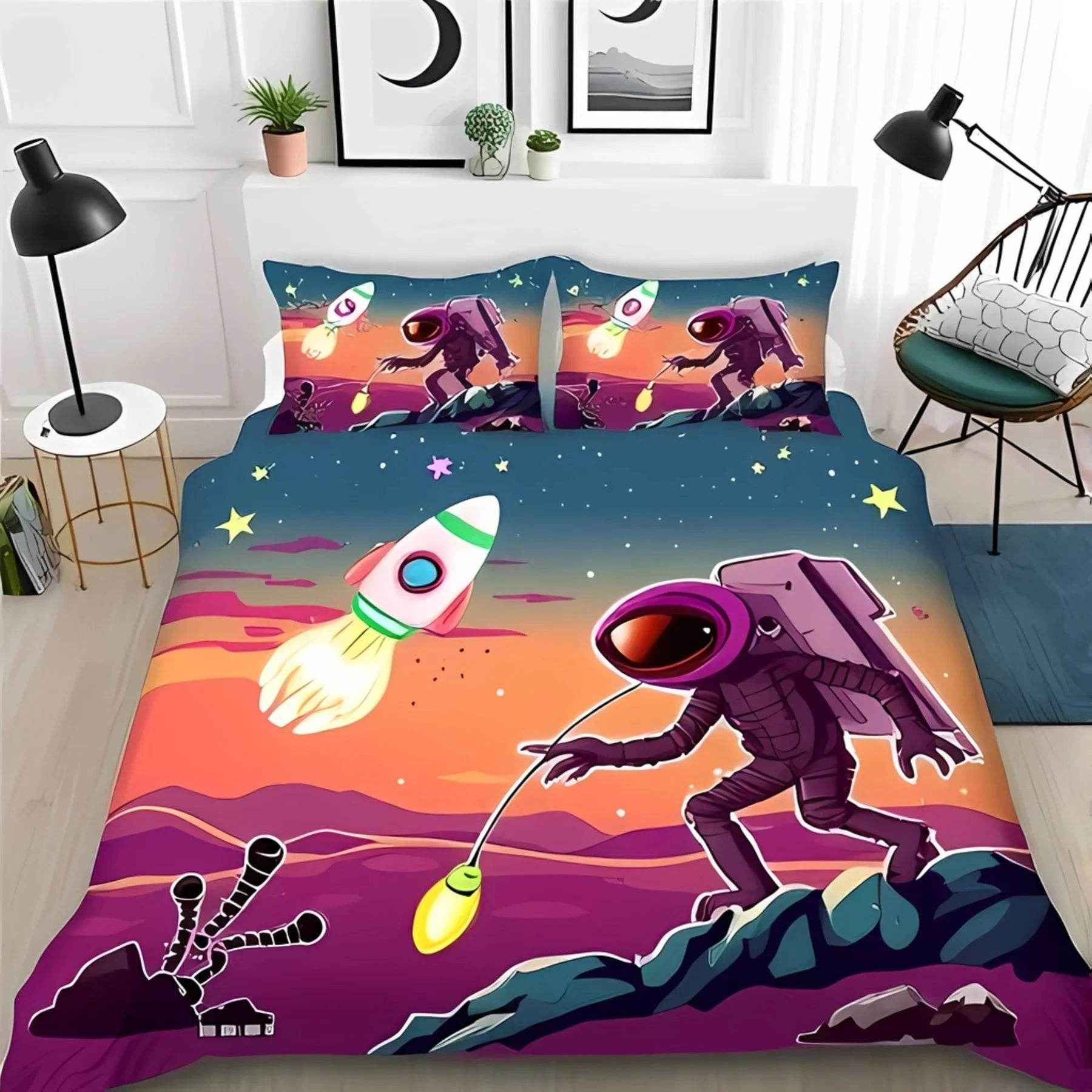 🚀 Astronaut Adventure Duvet – Make Bedtime a Space Mission! - ThiGui