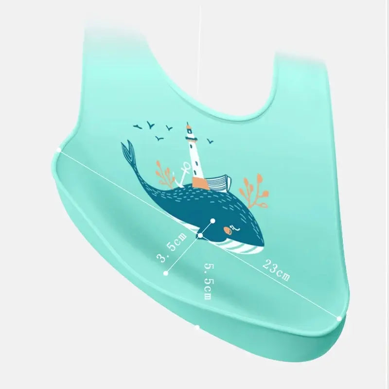 🍽️ Mess-Free Mealtimes – Soft Silicone Baby Bib with Food Catcher! 🍼✨ - ThiGui
