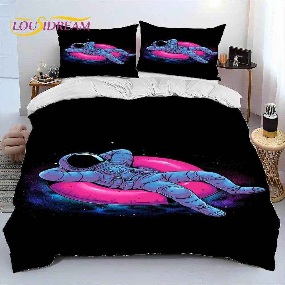 🚀Blast Off to Dreamland! Space-Themed Bedding Set for Future Astronauts - ThiGui