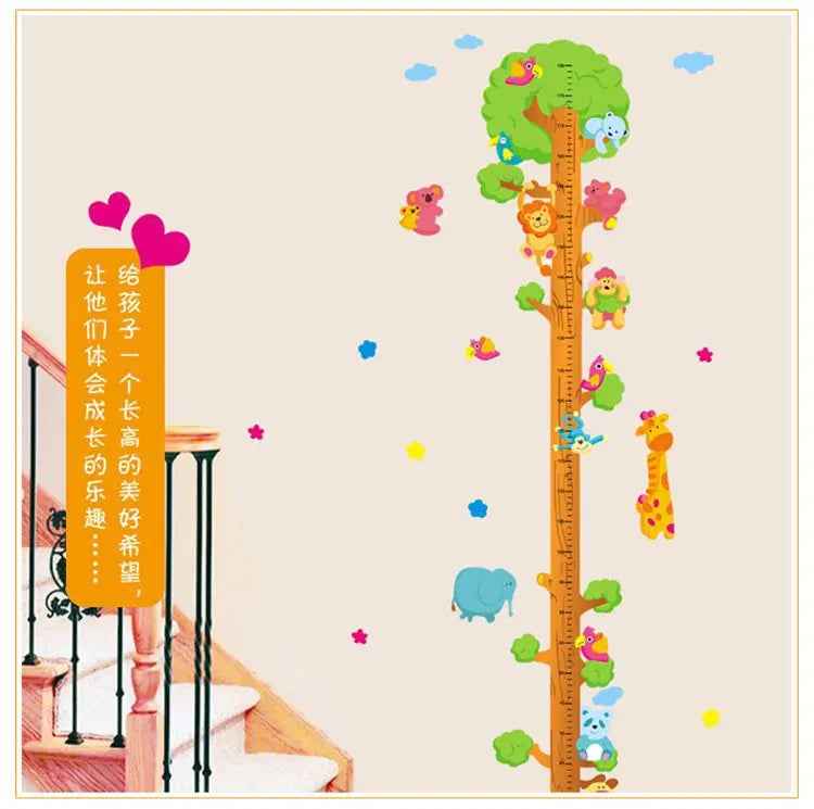 Watch Me Grow! Cute Animal Height Chart Wall Sticker for Boys’ Rooms - ThiGui