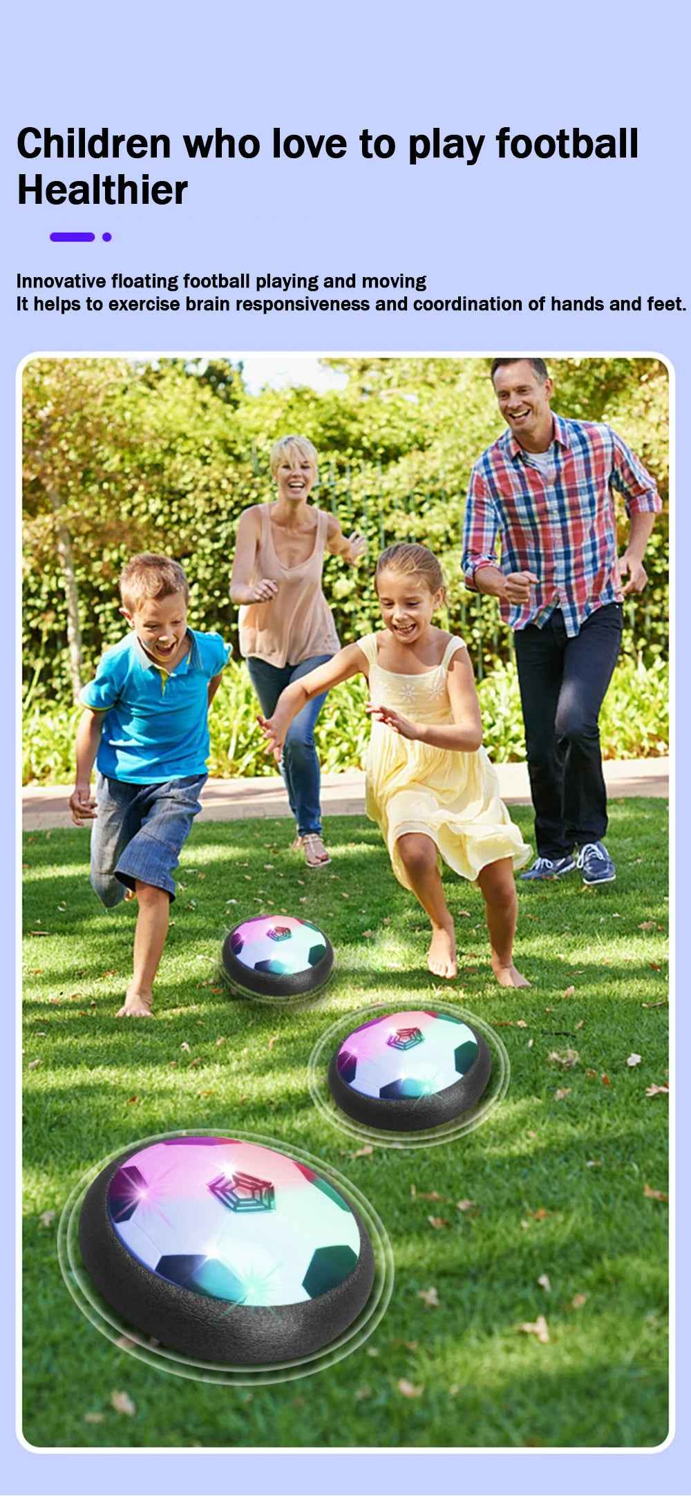 ⚽Indoor Hover Soccer Ball for Boys with Lights and Air Cushion for Active Play Anywhere - ThiGui