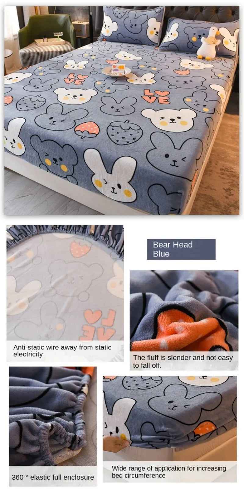 🛏️Snuggle-Ready! Ultra-Soft Velvet Fitted Sheet for Winter Nights - ThiGui