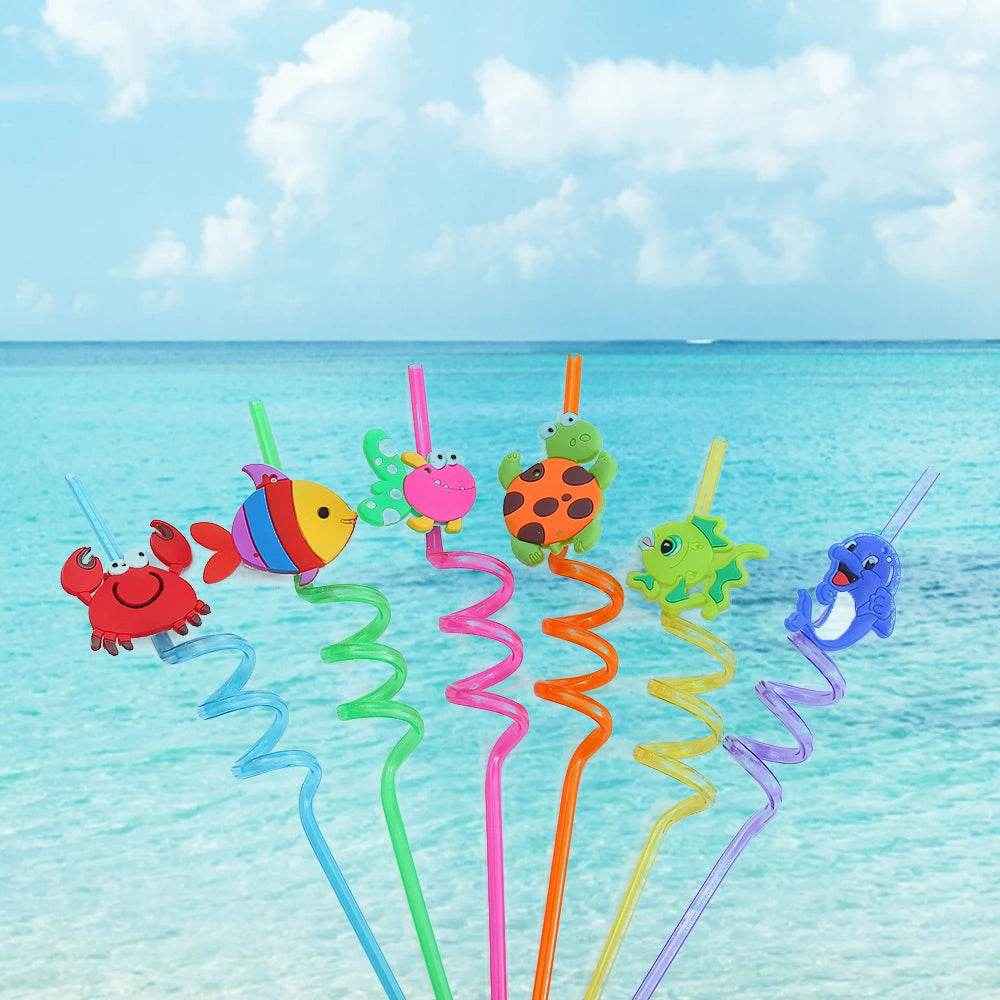 🐳 Sip, Smile & Splash – Reusable Ocean Animal Straws That Make Every Drink a Party! - ThiGui