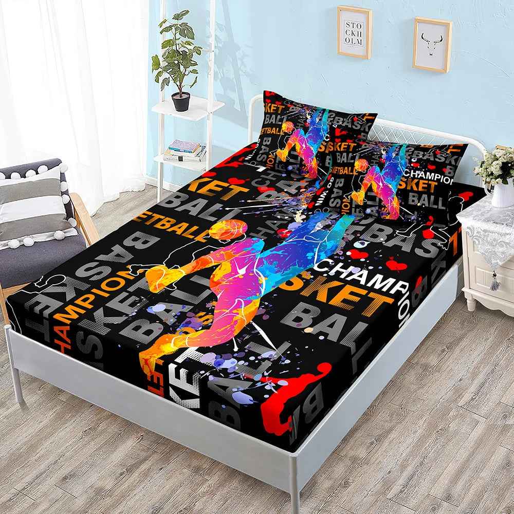 🏀 Game On! Slam Dunk Bedding Set for Young Basketball Stars - ThiGui