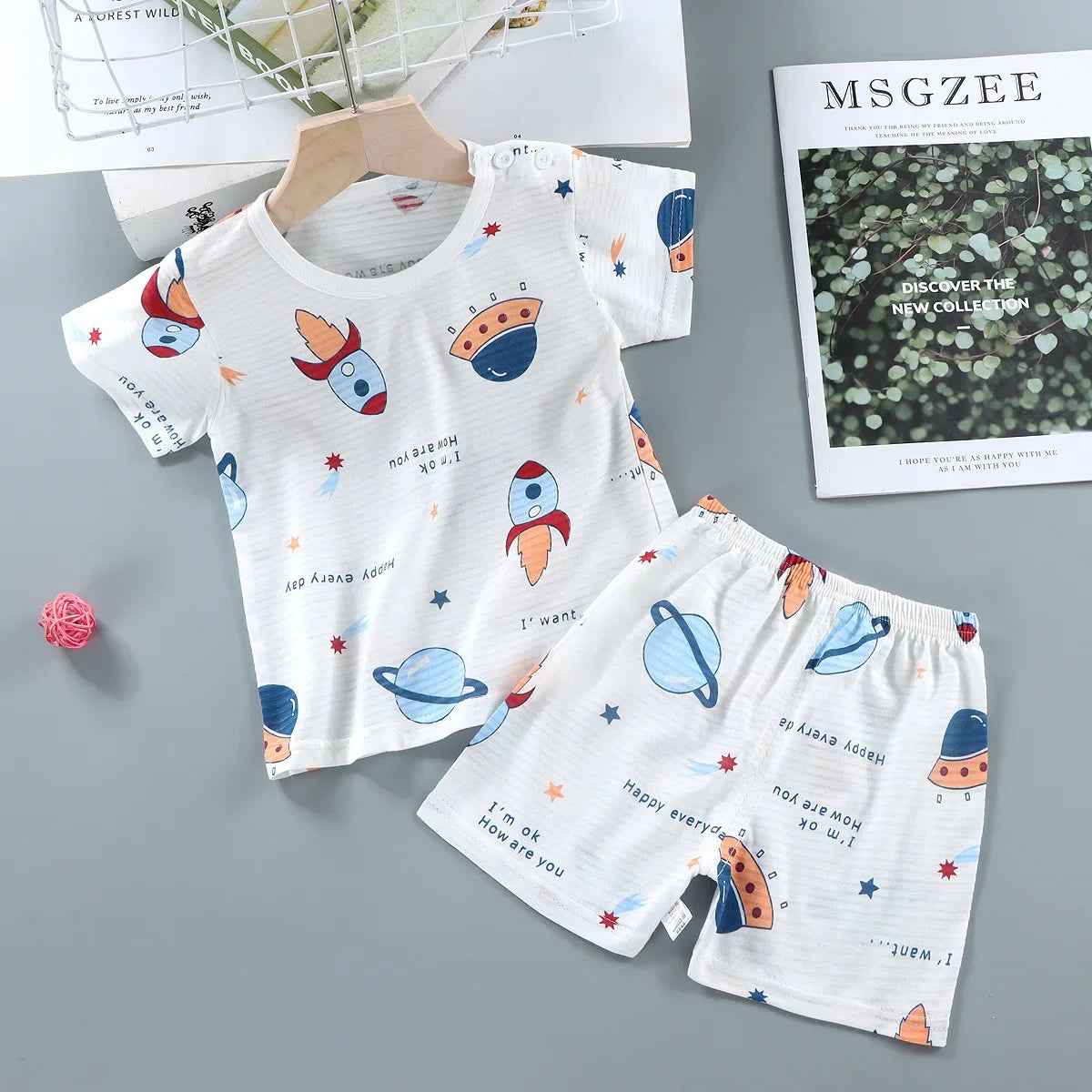 ☀️ Softest Summer Dreams! Comfy Cotton PJs Set for Happy Little Sleepers 🌙💤 - ThiGui