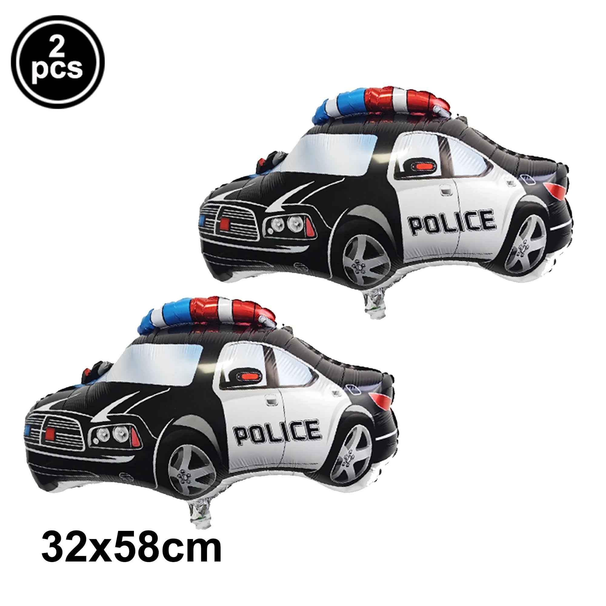 🚓Zoom into Action! Police Car Birthday Balloon Set for Little Heroes Turning 4, 5 or 6! - ThiGui