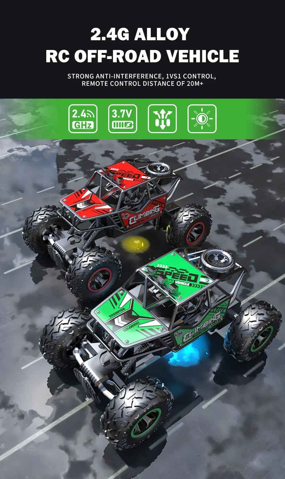 🧗‍♂️ Light Up & Climb Big – Off-Road Monster RC Car for Brave Little Racers! 🚙💡 - ThiGui