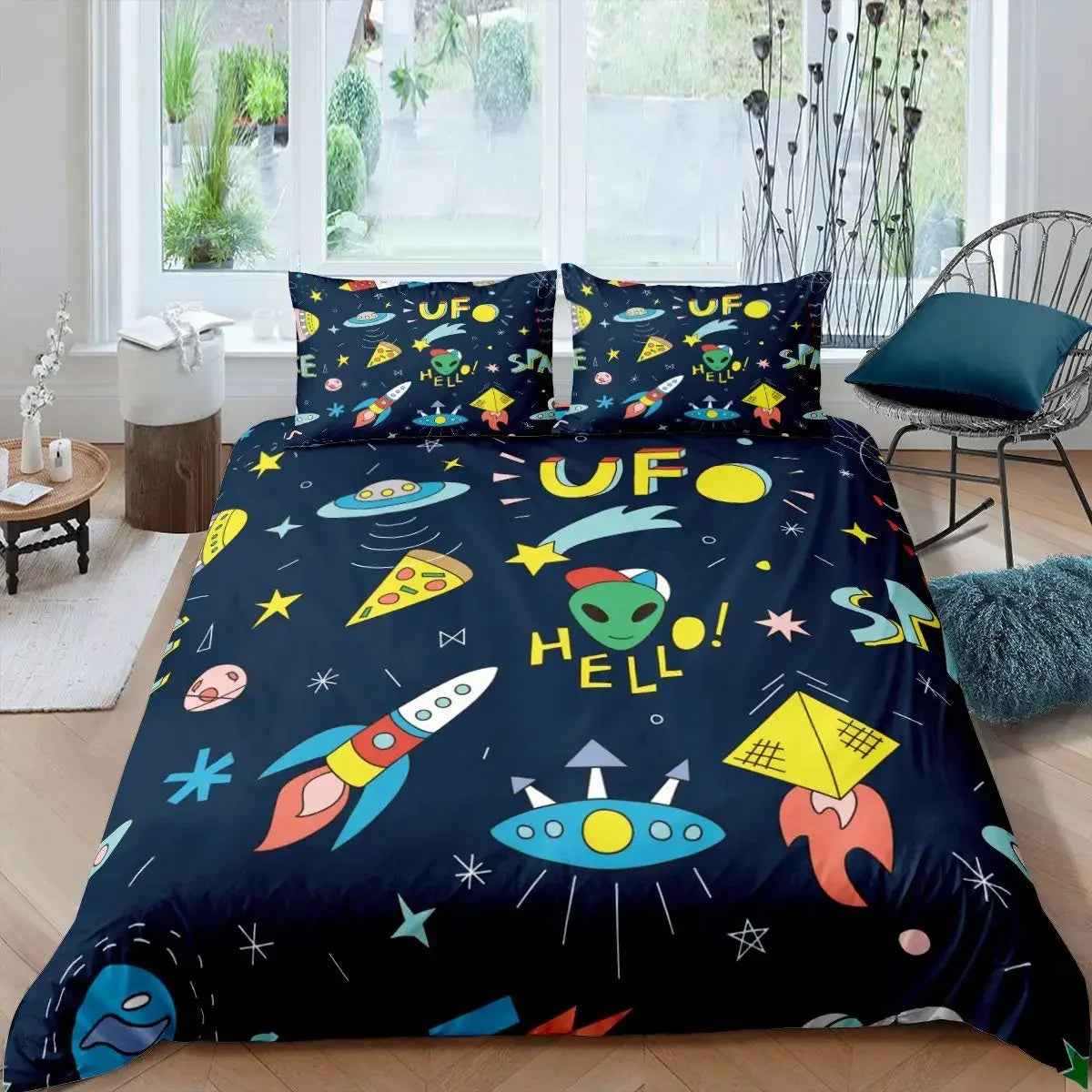 🚀Up, Up, and Asleep! Adorable Astronaut Bedding Set for Little Space Explorers - ThiGui