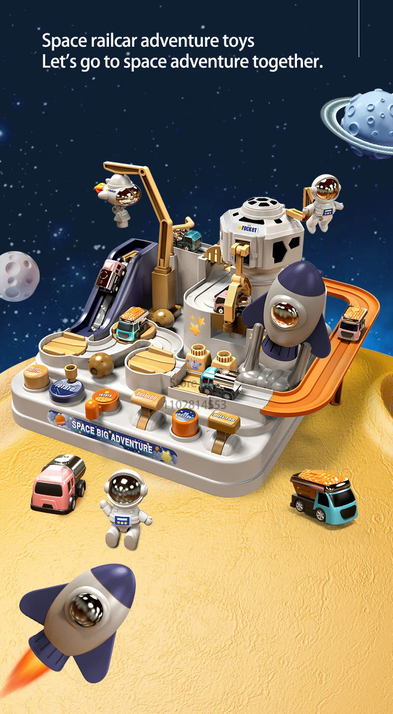 🚀🚗 Adventure Track Playset – Action-Packed Fun for Curious Kids! 🐒🛤️ - ThiGui