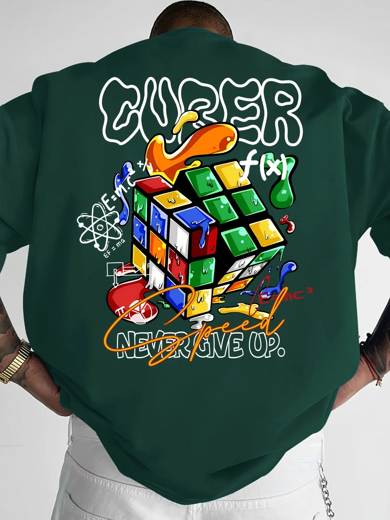 Graffiti Cube Pattern Tee 🎨🔥 Loose Fit Summer Streetwear T-Shirt - ThiGui