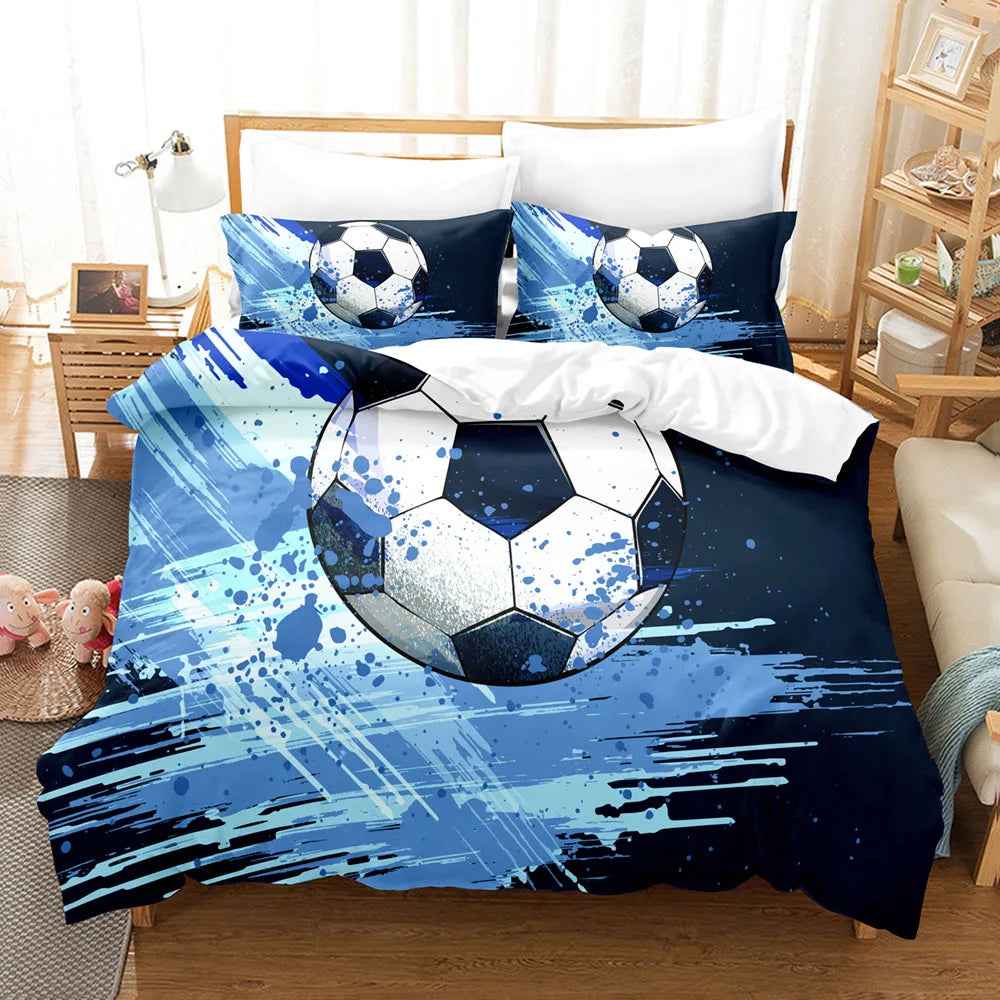 🏀 Double the Fun for Sports Fans! 3D Basketball & Football Bedding Set - ThiGui