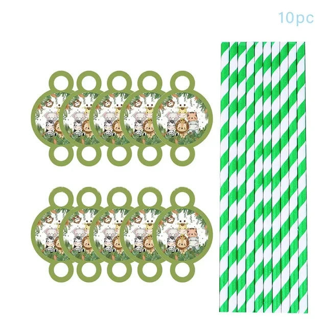 🦁🦓 Jungle Safari Party Tableware – Wild Fun for Little Explorers! 🎂🐘 - ThiGui