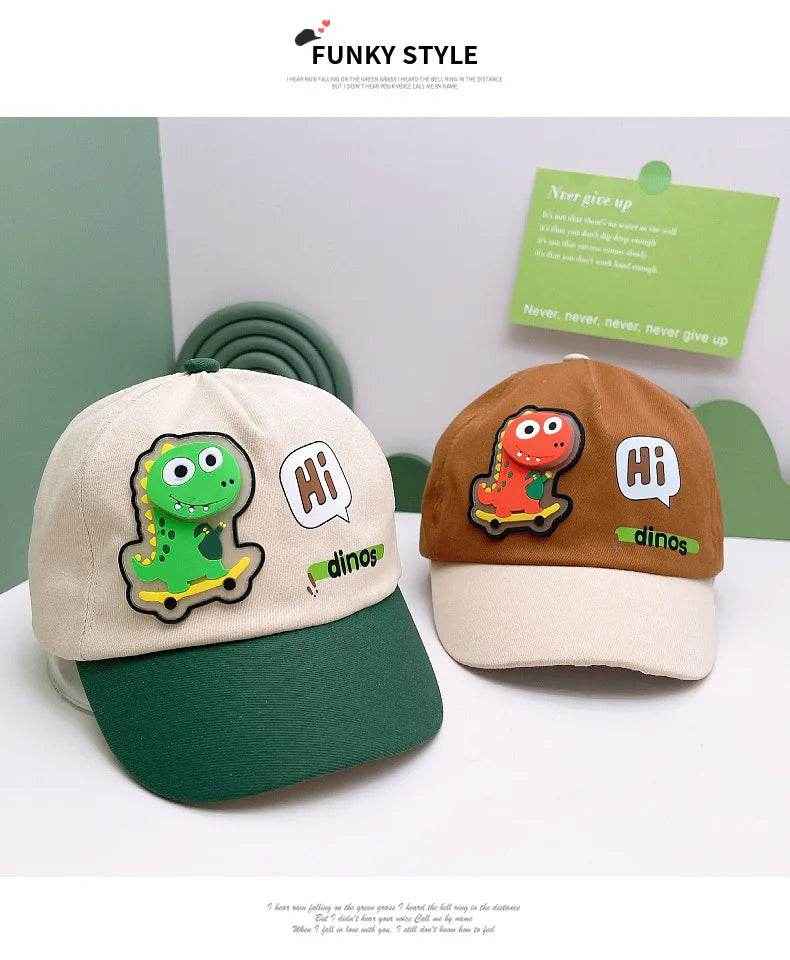 🧢Roarsome Dino Cap – The Comfy, Cool Hat Every Little Explorer Needs This Summer! - ThiGui