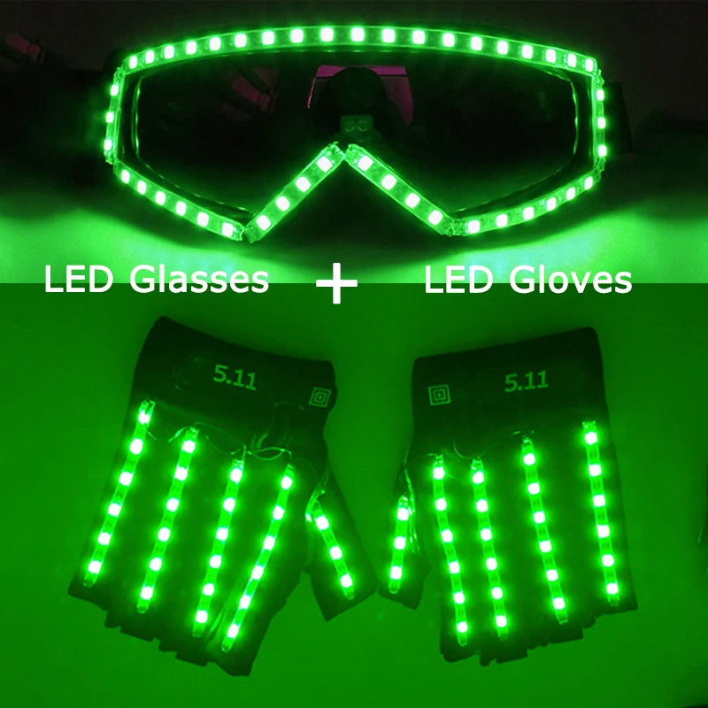 🧤 LED Glow Glasses + Gloves ✨ | Dance, Dazzle & Shine at Every Party! 🕺💡 - ThiGui
